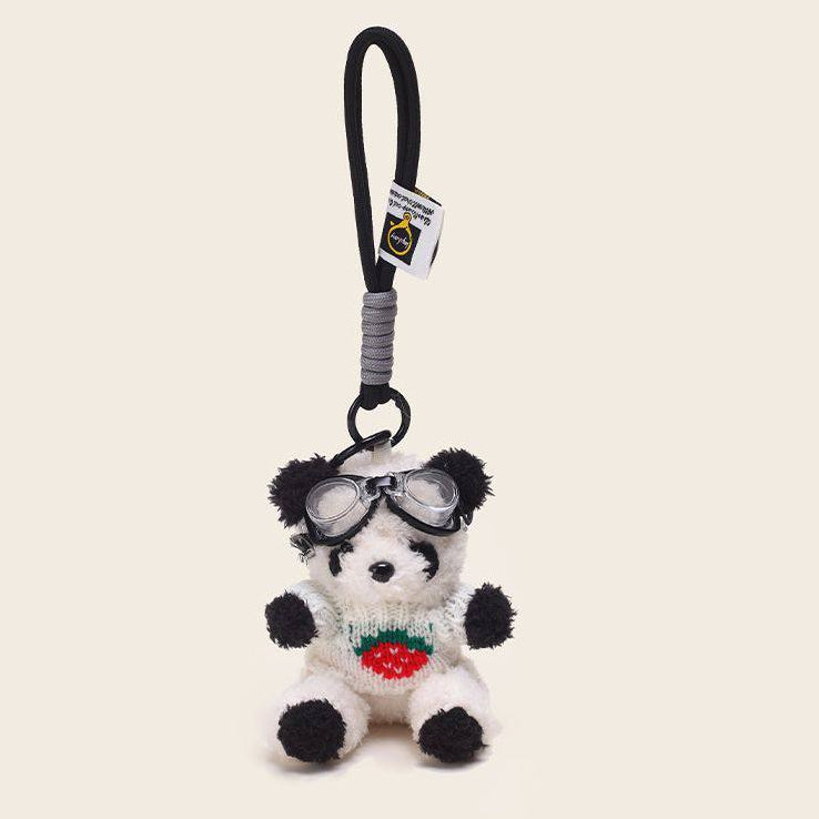 Plush Teddy Bear Keychain With strawberries